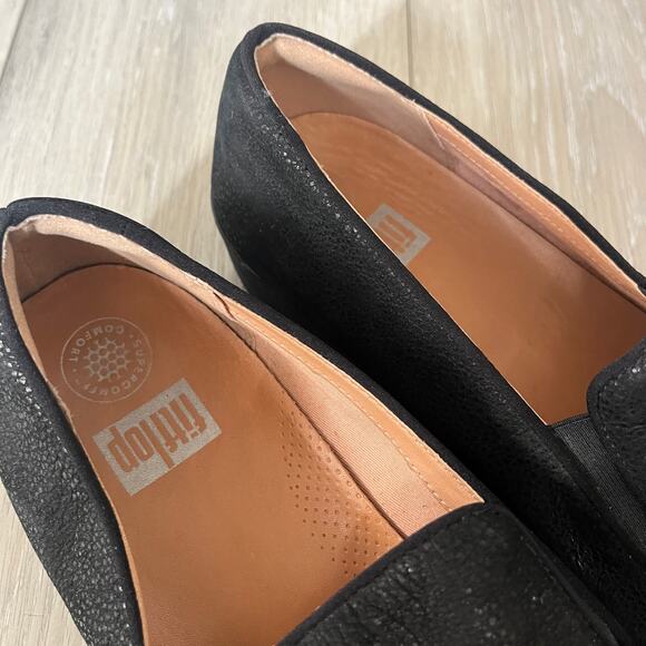FitFlop Super Skate Women's 11 Slip On Comfort Flat Loafer Black Pebbled - Picture 5 of 9